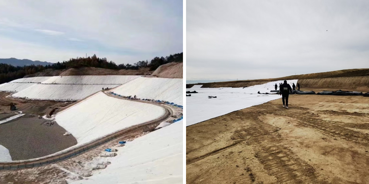 連続バリアのためのジオテキスタイルの重ね合わせと接合方法